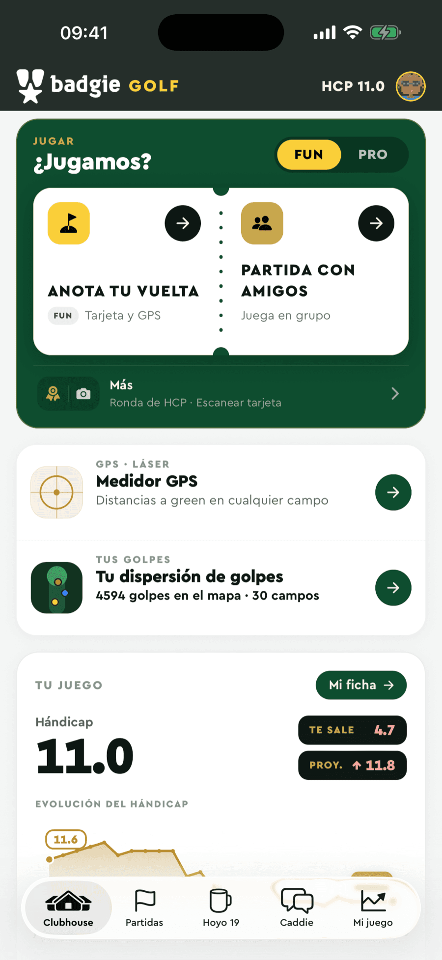 Clubhouse de Badgie Golf: anota tu vuelta o monta una partida con amigos